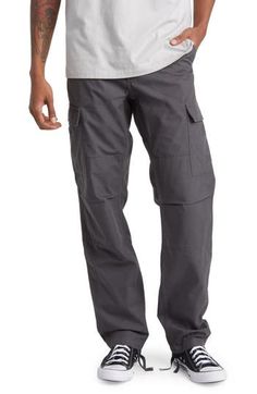 Easy care and stretch-enhanced cotton ripstop make these cargo pants a favorite for everyday ensembles. 16" leg opening; 11" front rise; 15" back rise 100% cotton Machine wash, line dry Imported Cotton Cargo Pants, Carhartt Work In Progress, Work In Progress, Cargo Pants, Nordstrom, Pants, Clothes, Trousers