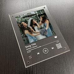 an mp3 player with two girls on it's side and the words song time added