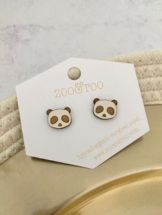 Get your paws on these adorable panda studs! Made from white washed wood and laser engraved with stainless steel posts, these earrings are the perfect way to add a touch of playful charm to any outfit. White Washed Wood, Wood Stud Earrings, Etsy Stuff, Plant Markers, Whitewash Wood, Birthday Cake Toppers, White Wash, Laser Engraved, Laser Engraving