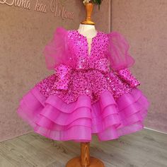 Princess dress, girl's style dress, sequined mesh, puff Pink Princess Dress For Christmas Party, Holiday Ruffled Princess Dress For Dress-up, Holiday Princess Dress With Ruffles For Dress-up, Festive Princess Tutu Dress In Tulle, Festive Princess Style Tutu Dress, Festive Pink Tulle Dresses, Festive Princess Tutu Dress For Dress-up, Pink Tulle Tutu Dress For Christmas, Festive Sequin Dress For Dress-up