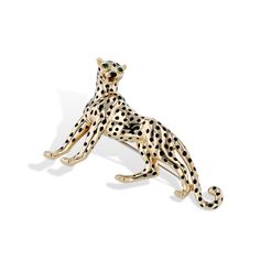 Cartier 18kt. Yellow Gold Panthere Estate Brooch Brooches Estate & Vintage Luxury Formal Enamel Pin, Emerald Eyes, The Nose, Selling Jewelry, Black Enamel, Vintage Cartier, Pear Shaped, Cartier, Vintage Collection