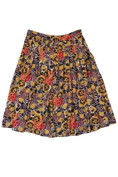 Current Boutique-Saks Fifth Avenue - Multicolor Print Silk Pleated Midi Skirt Sz 2 Multicolor Summer Workwear Skirt, Summer Workwear Multicolor Skirt, Orange Skirt For Workwear In Summer, Orange Workwear Skirt For Spring, Retro Summer Midi Pleated Skirt, Retro Summer Pleated Midi Skirt, Multicolor Skirt With Elastic Waistband For Fall, Fall Multicolor Skirt With Elastic Waistband, Orange Pleated Skirt For Spring