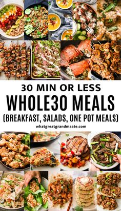 30 min or less whole 30 meals for breakfast, salads, one pot meals