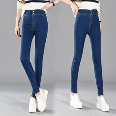 Fit Type: SkinnyDecoration: Buttons, PocketsJeans Style: Pencil PantsWaist Type: HighFabric Type: SoftenerMaterial: Cotton, PolyesterLength: Full LengthClosure Type: Button SKU: 1935090 Trendy High-waist Denim Blue Jeggings, Non-stretch High Waist Jeans, Trendy High Waist Denim Blue Jeggings, High Waist Stretch Denim Jeggings, Blue Non-stretch Jeggings For Fall, High Waist Denim Blue Jeggings For Fall, Fall High Waist Denim Blue Jeggings, High-waisted Denim Blue Jeggings With Pockets, High Waist Non-stretch Denim Jeggings