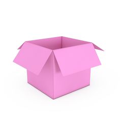 an open pink box on a white background