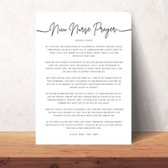 a white paper with the words new nurse project written in black ink on top of it