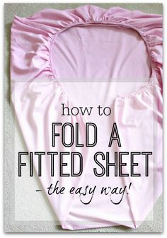 a pink baby bib with the words how to fold a fitted sheet and easy way