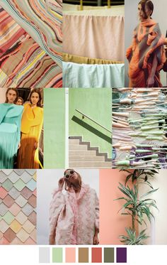 a collage of different colors and patterns