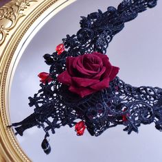 This price is for a choker only. Elegant Rose Choker For Party, Elegant Rose Colored Party Choker, Party Choker Necklace With Rose Design, Elegant Party Choker For Valentine's Day, Elegant Black Valentine's Day Choker, Goth Styles, Victorian Gothic Style, Black Lace Choker, Dark Jewelry