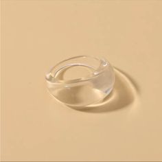 French Chic Stylish Candy Jelly Ring Size : 17mm Inside The Ring Trendy Clear Round Rings, Trendy White Crystal Promise Ring, Adjustable Clear Rings, Candy Ring, Candy Jelly, French Chic, Ring Color, Womens Jewelry Rings, Jelly