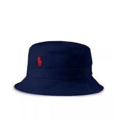 New With Tags Polo Ralph Lauren Men's Cotton Chino Bucket Hat Color: Navy Size: S/M 1" Band Around The Crown 16.5" Inner Circumference Seamed Brim Ralph Lauren's Signature Pony And Polo Embroidered At The Front Sweatband At The Interior Cotton Retail $55 Casual Navy Brimmed Bucket Hat, Navy Bucket Hat With Short Brim, Navy Casual Bucket Hat With Short Brim, Casual Navy Bucket Hat With Short Brim, Navy Casual Bucket Hat, Blue Bucket Hat For Outdoor, Ralph Lauren Fragrance, Ralph Lauren Cap, Mens Hats Vintage