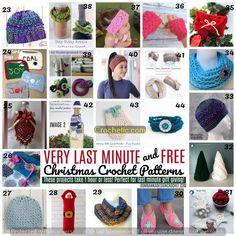 very last minute and free christmas crochet patterns for hats, scarves, mittens