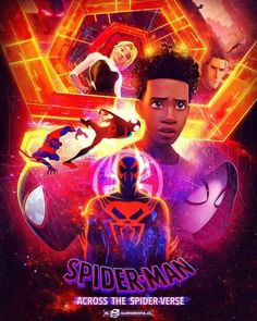 spider - man across the spider - verse movie poster with an image of various characters