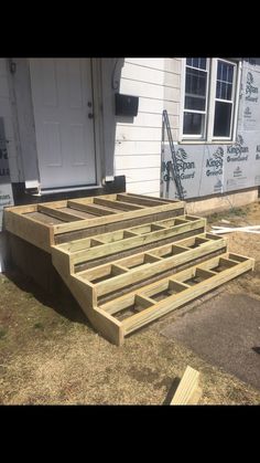 the steps are made out of wood and ready to be built