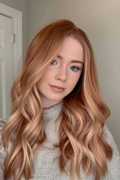 Check out our collection of 30+ gorgeous lived in blonde red hair ideas. From copper hair colors with dark roots to honey balayage looks and subtle blonde highlights on red hair, you'll love all of these styles on our blog. Click for 30+ pretty red hair/blonde highlights ideas now and follow us for more! Copper Blonde Dark Roots, Dark Copper Blonde Balayage, Honey Blonde Hair With Copper Highlights, Red Blond Hairstyles, Ginger Hair With Silver Highlights, Long Bob Strawberry Blonde, Red Blonde Hair Color Ideas, Blonde Highlights On Ginger Hair Natural Red, Blonde To Red Hair Transformation