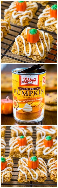 an image of pumpkin cookies with icing on them