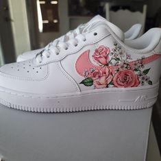 Drip Creationz Custom Made In Rose. Never Been Used Flower Air Force 1, Nike Air Force 1 Flowers, Painted Air Force 1 Flowers, Shoes Costomized Roses, Custom Air Force 1 Butterfly And Flowers, Nike Shoes Air Force, Air Force Ones, Custom Nikes, Shoe Inspo