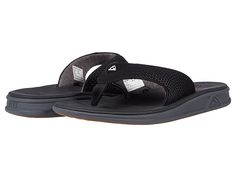 Reef Rover - Men's Sandals : Black : The journey is as important as the destination with the versatile Reef Rover sandal! Slip-on style. Water friendly synthetic nubuck upper. Extra padded soft textile liner. Swellular technology provides superior comfort, support, and traction. Super soft contoured foam footbed for instant comfort. Medium density molded foam midsole for long-lasting support. High-density sawtooth rubber outsole for superior traction, protection, and durability. Imported. Measur Black Slip-on Sport Sandals For Water Sports, Black Synthetic Sport Sandals With Vibram Sole, Cheap Non-slip Sport Sandals For Men, Luxury Men's Sandals With Cork-bed Midsoles, Reef Shoes, Men's Sandals, Soft Textiles, Sandals Black, Mens Sandals