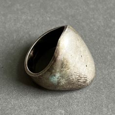 Vintage Sterling Silver ring Modernist Silver Dome Ring Open Style, Modernist Silver Ring With Oxidized Finish, Modernist Oxidized Silver Ring, Modern Silver Rings With Oxidized Finish, Vintage Sterling Silver Rings, Rings Statement, Vintage Sterling Silver, Sterling Silver Ring, Statement Rings