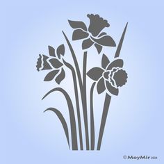 an image of some flowers that are in the middle of a blue and gray background