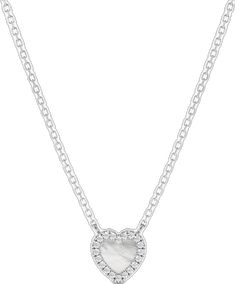 Dazzling Heart-shaped Jewelry For Weddings, Fine Jewelry Heart Pendant For Wedding, Elegant Sterling Silver Heart Necklace With Polished Finish, Dazzling Heart Wedding Necklace, Elegant White Gold Heart Cut Necklace, Dazzling White Heart Cut Necklace, Formal Diamond Heart Charm Jewelry, Dazzling Heart-shaped Wedding Necklace, Formal Fine Jewelry With Heart Charm