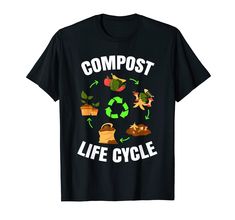 compost life cycle t - shirt with plants and recyclists