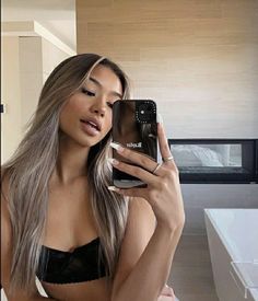 Asian Hair Balayage Ash, Kaylee Pereira, Asian Hair Inspo, Balayage Asian Hair, Blonde Asian Hair, Balayage Hair Ash, Magnolia Parks Universe, Hair Color Asian