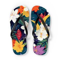 "Step into summer with style and comfort with our personalized Hawaiian flip flops! Embrace the laid-back vibes of the islands while adding your unique touch to your summer wardrobe. These flip flops are not just a fashion statement; they are designed for all-day comfort, making them your go-to choice for beach days, pool parties, or casual strolls. Featuring a 5/8\" (15 mm) thick EVA sole, these flip flops provide the perfect balance of support and flexibility. The 100% polyester suede sole cover adds a touch of luxury to your every step. The black PVC strap not only ensures a secure fit but also adds a sleek and versatile element to the design. What sets these flip flops apart is the opportunity to showcase your creativity. Personalize them with your own designs, colors, or patterns, and Vacation Sandals, Vacation Shoes, Mens Shoes Sandals, Pool Parties, Enjoy Summer, Eva Sole, Summer Sandals, Beach Days, Tongs