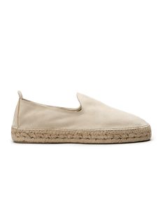 40% - Discontinued style    Light Beige Suede    Our take on the classic espadrille is crafted on a slightly elevated jute sole. The thicker soles and understated silhouette of the upper create a sharp impression, making this a companion suitable all day, from sunrise to sunset.     The Espadrille is handmade with natural fibres and supple, buttery suede. Each pair is unique thanks to the shoe's production process, adding to the charm of this casual summer shoe.    SKU: 11408 Suede Slip-on Espadrilles With Stitched Sole, Slip-on Suede Espadrilles With Stitched Sole, Beige Slip-on Espadrilles With Textured Sole, Classic Slip-on Espadrilles With Stitched Sole, Suede Espadrilles With Contrast Sole And Round Toe, Natural Espadrilles With Woven Sole And Round Toe, Comfortable Natural Espadrilles With Textured Sole, Beige Slip-on Espadrilles With Woven Sole, Natural Color Espadrilles With Woven Sole And Round Toe