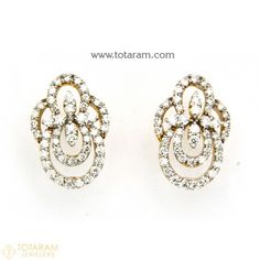 Diamond Earrings for Women in 18K Gold VVS Clarity E-F Color -Indian Diamond Jewelry -Buy Online Indian Diamond Earrings, Drop Earrings Diamond, Diamond Jhumkas, Stud Earrings Diamond, Indian Diamond Jewellery, South Indian Style, Diamond Earrings For Women, Diamond Earrings Design, Earrings Indian