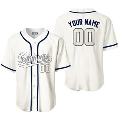 Custom White Blue Cream Baseball Jerseys For Men & Women JN1049 Jersey Design, Green Cream, Baseball Shirts, Baseball Jersey