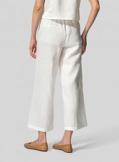 Relaxed Wide Leg Linen Bottoms, Relaxed Linen Bottoms With Elastic Waistband, Relaxed Linen Bottoms For Loungewear, Relaxed Fit Linen Pants With Elastic Waistband, Linen Straight Leg Bottoms For Loungewear, Relaxed Fit Linen Bottoms With Tapered Leg, Relaxed Linen Pants With Elastic Waistband, Linen Tapered Leg Pants For Loungewear, Linen Pants For Loungewear