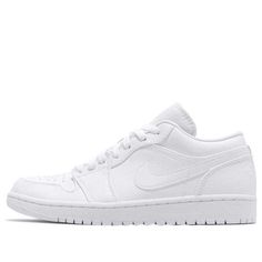 Clean & Cozy: Nike Air Jordan 1 Low Triple White The Air Jordan 1 Low can be seen as the summer version of the original iconic Air Jordan 1 High from 1985. The classic silhouette is kept in a clean white look, super fresh and always top-notch. Matching tonal branding, Black insoles atop a White rubber outsole completes the design. (AJ1/SNKR/Retro/Men's/Low Top/Basketball/Pure White) Classic Summit White Sneakers For Streetwear, Jordan 1 Low Triple White, Low Air Jordan 1, White Look, Nike Air Jordan 1 Low, Retro Men, Nike Air Jordan 1, Air Jordan 1 High, Air Jordan 1 Low