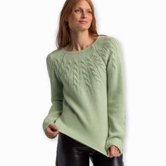 The alicia adams alpaca Twiggy Sweater is a brand new cable knit sweater. With bold color-blocking and twisting cable knit details, this baby alpaca sweater creates an effortless, elevated look. Materials: 100% baby alpaca Product Care: Dry clean only Proudly fair-trade made in Peru. Alicia Adams Alpaca Twiggy Sweater, Pistachio, 100% Baby Alpaca, Fair Trade, Size XS