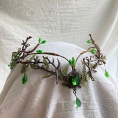 Handmade Enchanted Forest Tiara - a stunning woodland-inspired headpiece for festival lovers. Made with delicate leaves, branches, and moon details, this Elvish tiara is lightweight and sturdy. Perfect for adding a touch of magic to your outfit, it's versatile and ideal for music festivals, cosplay events, and more. Crystal Forest Crown, Enchanted Forest Prom King Crown, Floral Fairy Wedding Crown, Tree Costume Headband, Viking Bridal Deer Crown, Viking Branch Crown, Fairy Flower Crown Wild & Free Jewelry, Elf Crown Bee, Female Elf Accessories