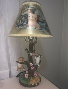 a lamp that is on top of a table