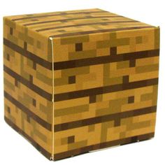 a cardboard box that is made to look like a cube with brown squares on it