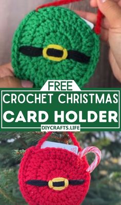 crochet christmas card holder with free pattern