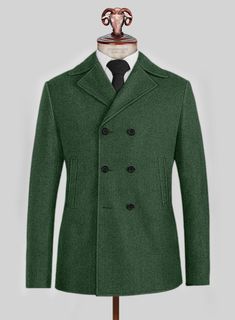 Designed to evoke power, our Highlander Heavy Green Herringbone Tweed Pea Coat has an aesthetic flair that always shines at special events. Tailored with pure wool fabric, our pea coat is cut from cloth with a traditional herringbone weave pattern that leaves a charismatic presence. The stunning green shade encapsulates comfort to the extent that it keeps your celebrations at the highest peak. So don this statement piece that will inherit a strong and surprisingly versatile wardrobe.    Look Inc Always Shine, Herringbone Tweed, Versatile Wardrobe, Weave Pattern, An Aesthetic, Tweed Fabric, Pea Coat, Wool Fabric, Black Button