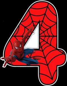 the number 4 is made up of spider - man