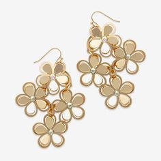 Included: 1 Pair of EarringsEarring Back: French WireShape: FlowerMetal Color: Gold ToneEarring Length: 30.5mmEarring Width: 39mmCare: Wipe CleanStone Type: 8 GlassEarrings Type: Wire EarringsEarrings Style: Drop EarringsMetal: IronCountry of Origin: Imported Rose Gold Flower-shaped Metal Earrings, Gold Drop Earrings For Spring, Metal Earrings With Flower Charm For Party, Nickel Free Gold Jewelry For Spring, Nickel-free Gold Jewelry For Spring, Metal Party Earrings With Flower Charm, Rose Gold Metal Earrings For Spring, Spring Gold Metal Flower Earrings, Spring Gold Flower Earrings