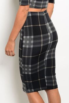 Plaid Bodycon Midi Skirt Fitted Plaid Pencil Skirt, Fitted Knee-length Plaid Bottoms, Female Wears, Bodycon Midi Skirt, Bodycon Skirt, Tartan Dress, Grey Plaid, Body Con Skirt, Bodycon Midi