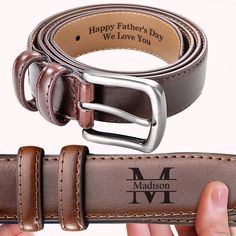 [8 MONOGRAM DESIGNS]: This personalized leather belt offers a choice of 8 unique and visually striking engraved monogram font designs, allowing you to select the perfect style to suit your recipient's taste.
[4 VINTAGE COLOR OPTIONS]: Choose from four classic and timeless color options, including black, brown, tan, and navy, ensuring the belt complements a variety of wardrobe styles.
[DURABLE LEATHER CONSTRUCTION]: Crafted from high-quality, full-grain leather, this belt is built to withstand da Leather Engraving, Anniversary Gift For Him, Vintage Color, Anniversary Gifts For Him, Monogram Design, Monogram Fonts, Perfect Style, Wardrobe Style, Milestone Birthdays