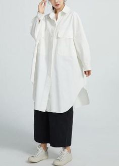 Natural White Cotton Clothes Big Pockets shift Shirt Dress Materials used:Cotton BlendedMeasurement:One size fits all for this item. Please make sure your size doesn't exceed this size: BUST-172cm length 100cm / 39"Shoulder 148cm / 57.72"bust 172cm / 67.08"Sleeve length 70cm / 27.3" Casual White Oversized Shirt Dress, White Oversized Casual Shirt Dress, Oversized White Shirt Dress For Fall, Oversized Solid Shirt Dress For Fall, Cotton Long Sleeve Shift Shirt Dress, White Shirt Dress For Workwear In Fall, Oversized White Collared Shirt Dress, White Relaxed Fit Shirt Dress For Work, White Shirt Dress For Fall Workwear