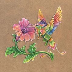 An adorable fantasy hummingbird, gryphon hybrid that's feeding from a beautiful pink flower. Created from the imagination of Alvia Alcedo. Beautiful Pink Flowers, Designer Throw Pillows