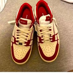 Amiri Skeltop Size 11 White Red Amiri Shoes, Red Boots, Shoes Men, Red Color, Red White, Athletic Shoes, Shoes Mens, Red And White, Men's Shoes