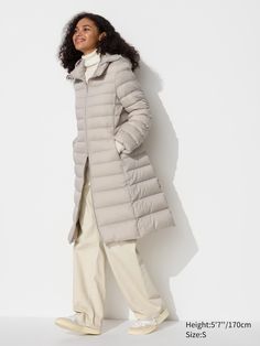 Ultra Light Down Long Coat | UNIQLO US Uv Protection Clothing, Light Down, Comfortable Clothes, Down Puffer Coat, Uniqlo Women, Cardigan Shirt, Tank Top Camisole, Body Warmer, Styling Ideas