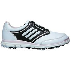 a white and black golf shoe