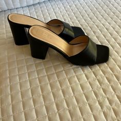 Summer, Spring Or Fall Call And I’ll Be There Ready To Go In Style Casual Black Mules With 4-inch Heel, Black Flat Heel Mules, Medium Width, Black Mules With 4-inch Block Heel, Modern Black Mules With 4-inch Heel, Black Mules With 4-inch Wedge Heel, Ready To Go, Mule Clogs, Chunky Heels, Heeled Mules