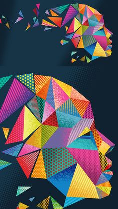 an image of colorful geometric shapes on a dark background